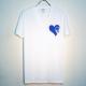 Swarovski Skull Heart T-shirt��White��blue