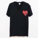 Swarovski Skull Heart T-shirt��Black��Red