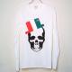 Skull Hat Italy color Swarovski Long T-shirt White