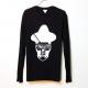 Skull Hat Mafia Swarovski Long T-shirt Black