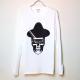 Skull Hat Mafia Swarovski Long T-shirt white