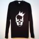 Skull Crown Swarovski Long T-shirt Silver �� Black