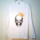 Skull Crown Swarovski Long T-shirt Gold �� white