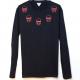 Five Skull Necklace Long T-shirt black �� red