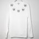 Five Skull Necklace Long T-shirt  White��Black