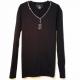Dollar Swarovski necklace Long T-shirt��Black