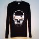 Skull Tattoo Girl NO.2 Long T-shirt black