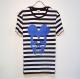 Skull Mouse Border T-shirt Blue