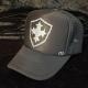 Emblem cross motif Swarovski cap Black