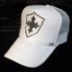 Emblem cross motif Swarovski cap  white