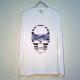 Skull camouflage Blue �� black Long T-shirt��White