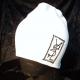 Square parody crash Swarovski knit cap white