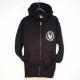 Skull Lion Swarovski zip-up Parka black