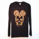 Skull mouse Rivas Monogram Long T-shirt Black