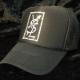 Square parody crash Swarovski cap Black