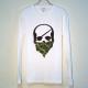 Skull Green camouflage bandana White