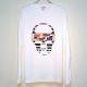 Skull Mondrian Pattern Long T-shirt White