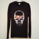 Skull Mondrian Pattern Long T-shirtb Black