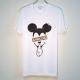 Secret mouse Swarovski T-shirt White & leopard yellow