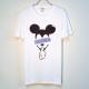 Secret mouse Swarovski T-shirt White & Paisley Blue