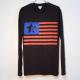 Skull Swarovski USA flag LongT-shirt��Black