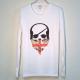 Skull bandana British flag Long T-shirt White