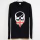 Skull bandana British flag Long T-shirt B��ack