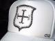Cross emblem Swarovski white cap