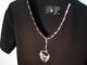Skull Swarovski necklace T-shirt��Black