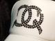 CQ cross Swarovski cap white