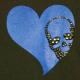 Swarovski Skull Heart T-shirt��Black��blue