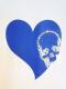 Swarovski Skull Heart T-shirt��White��blue