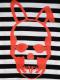 Skull Bunny Border T-shirt  Red