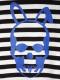 Skull Bunny Border T-shirt  Blue