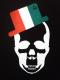 Skull Hat Italy color Swarovski Long T-shirt Black