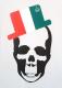 Skull Hat Italy color Swarovski Long T-shirt White