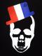 Skull Hat France color Swarovski Long T-shirt Black