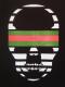 Skull Green Red Line T-shirt black