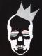 Skull Crown Swarovski Long T-shirt Silver �� Black