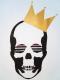 Skull Crown Swarovski Long T-shirt Gold �� white