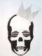 Skull Crown Swarovski Long T-shirt Silver �� white