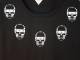 Five Skull Necklace Long T-shirt Black �� White