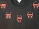 Five Skull Necklace Long T-shirt black �� red