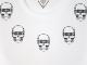 Five Skull Necklace Long T-shirt  White��Black