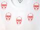 Five Skull Necklace Long T-shirt White �� red