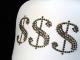 Dollar Three Swarovski Cap white