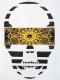 Skull yellow black pattern Long T-shirt White