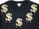 �� Dollar necklace Long T-shirt black