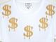 �� Dollar necklace Long T-shirt white