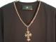Cross Gold Swarovski necklace T-shirt����lack